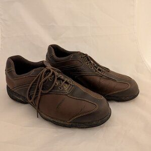 Etonic Leather Soft Sole Golf Shoes Mens Size 9 Cleats White Brown Leather